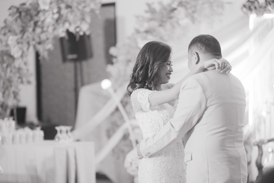 Bride and groom sharing their first dance